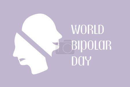 Ilustración de World Bipolar Day Design Illustration. celebrated each year on March 30th for was posthumously diagnosed as having bipolar disorder - Imagen libre de derechos