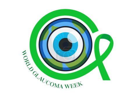 Illustration for World Glaucoma Week Design Concept, Sight and blindness awareness Day - Royalty Free Image