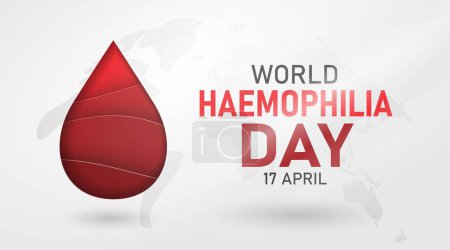 Illustration for World Haemophilia Day Concept Design. Increase awareness of blood disease, von Willebrand disease and other inherited bleeding disorders - Royalty Free Image