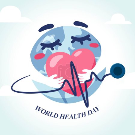 Illustration for World Health Day Concept Design. global health awareness day illustration - Royalty Free Image
