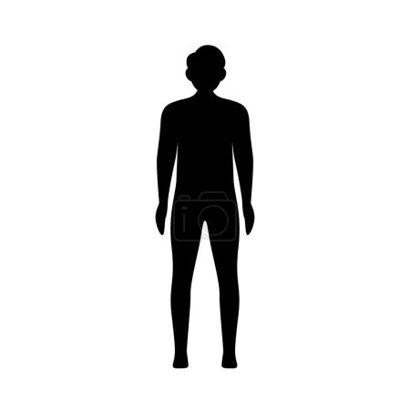 Téléchargez les illustrations : Man standing from the front symmetrically silhouette - en licence libre de droit