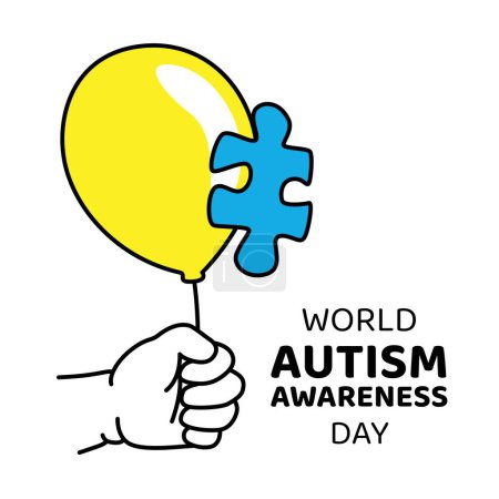 Illustration for World Autism Awareness Day Design Illustration - Royalty Free Image