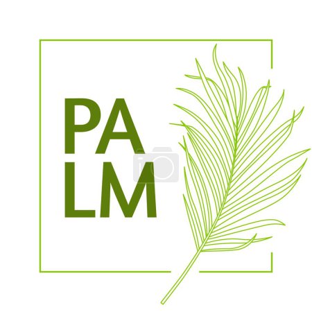 Illustration for Line art palm branch illustration for palm sunday design - Royalty Free Image