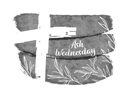 Ilustración de Ash Wednesday design is a Christian holy day. ink cross design - Imagen libre de derechos