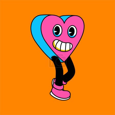 Illustration for Hand drawn love cartoon character. Like or heart illustration - Royalty Free Image