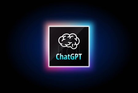 Téléchargez les illustrations : ChatGPT méthodes de conversation illustrations. Logo chatbot intelligence artificielle sur circuit imprimé, concept de fond ChatGPT AI - en licence libre de droit