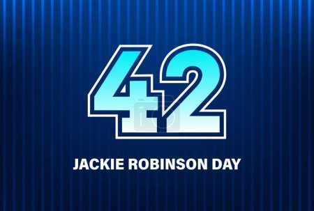 Illustration for Every year in April, all MLB players wear the number 42 of Jackie robinson's accomplishments background design - Royalty Free Image