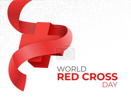 Ilustración de Día Mundial de la Cruz Roja Diseño. Concepto del Día de la Salud y la Media Luna Roja - Imagen libre de derechos
