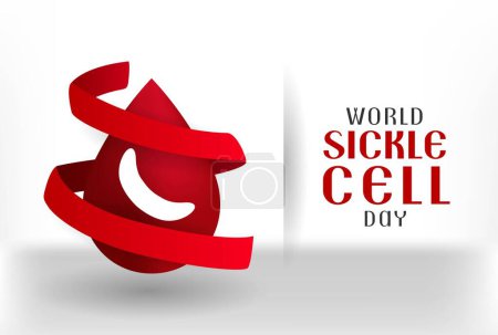 Illustration for World Sickle Cell day observed illustration on June 19th worldwide. Sickle blood Cell day design - Royalty Free Image