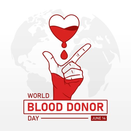 Ilustración de Concepto de sangre del donante para el Día Mundial del Donante Ilustración del diseño - Imagen libre de derechos