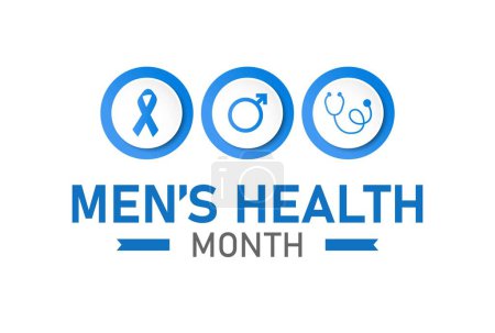 Illustration for Men's Health Month Design with blue awareness ribbon concept - Royalty Free Image