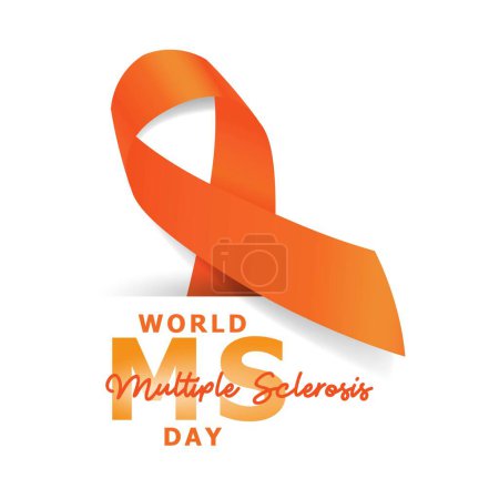 Téléchargez les illustrations : Journée de la sclérose en plaques. Conception World MS Day avec illustration de ruban orange - en licence libre de droit