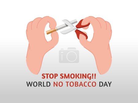 Téléchargez les illustrations : Arrêtez de fumer Design. Journée mondiale sans tabac Illustration du concept - en licence libre de droit