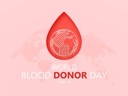 Ilustración de World Blood Donor Day Design Illustration (en inglés). Concepto de sangre del donante - Imagen libre de derechos