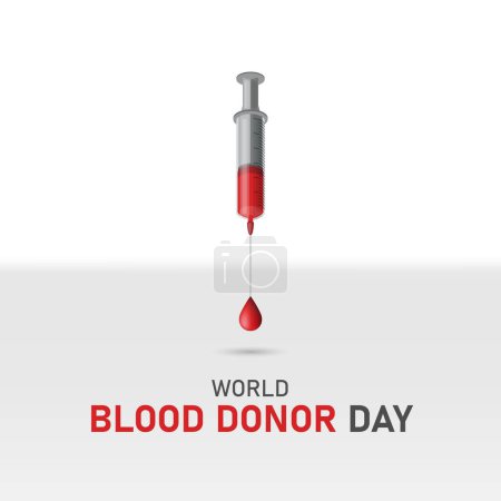 Illustration for World Blood Donor Day Design. Injection and blood drop illustration - Royalty Free Image