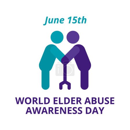 Ilustración de World Elder Abuse Awareness Day Design (en inglés). Día Mundial de la Tercera Edad - Imagen libre de derechos