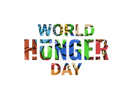 Illustration for World Hunger Day and food day Design for call attention to the global food crisis illustration - Royalty Free Image
