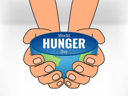 Ilustración de Día Mundial del Hambre y Día de la Alimentación Diseño. sostenga la tierra como un tazón ilustración - Imagen libre de derechos
