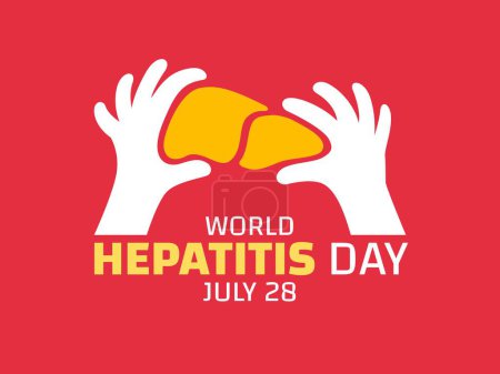 Ilustración de Ilustración del Día Mundial de la Hepatitis. Diseño de concepto de hígado de mano - Imagen libre de derechos