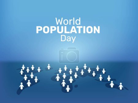 Téléchargez les illustrations : Journée mondiale de la population Design. Illustration Terre et peuples - en licence libre de droit