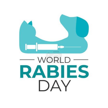 Illustration for World Rabies day Design. Animal Vaccine Illustration - Royalty Free Image