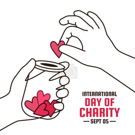 Ilustración de Día Internacional de la Ilustración Caritativa. Concepto del Día de la Caridad - Imagen libre de derechos