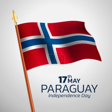 Illustration for Norway Independence Day celebrations illustration with constitution design elements and flag. Can be used for banner, poster, background, brochure, print, symbol, label, and icon - Royalty Free Image