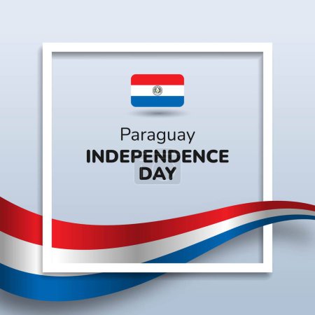 Illustration for Paraguay Independence Day Background Design - Royalty Free Image