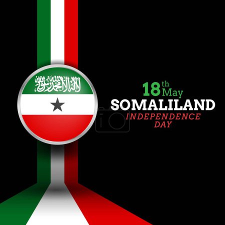 Téléchargez les illustrations : Illustration du jour de l'indépendance du Somaliland avec fond vectoriel drapeau du Somaliland - en licence libre de droit