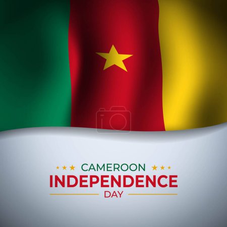 Illustration for Happy Cameroon National Day 20 May illustration. Cameroon Independence Day Background - Royalty Free Image