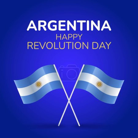Illustration for Vector graphic of Argentina revolution day good for Argentina revolution day celebration. flat design. flyer design. flat illustration - Royalty Free Image