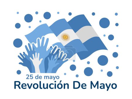 Illustration for May 25, May Revolution. Revolucion de Mayo. May Revolution of Argentina vector illustration. Suitable for greeting card, poster and banner - Royalty Free Image