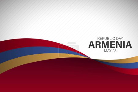 Téléchargez les illustrations : Bannière de la fête nationale de l'Arménie et conception de la journée de la république, fond du drapeau Illustration vectorielle - en licence libre de droit