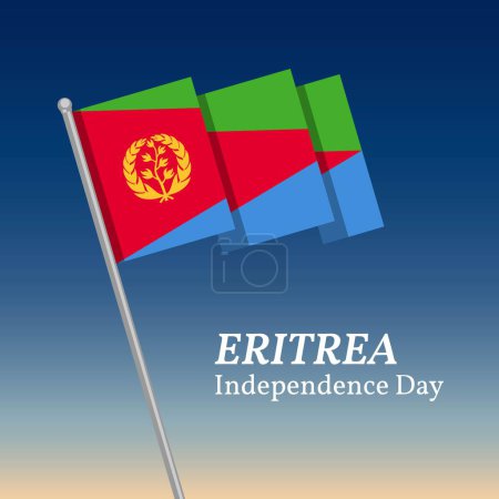 Illustration for Eritrea Independence day design template with flag vector - Royalty Free Image
