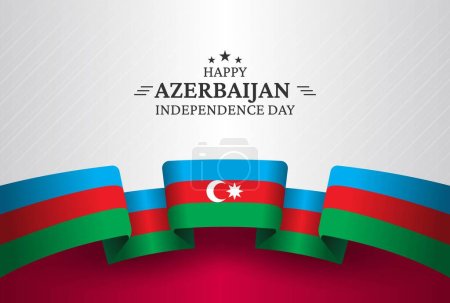 Téléchargez les illustrations : Arrière-plan azerbaïdjanais avec drapeau unique. Azerbaïdjan fête de l'indépendance illustration - en licence libre de droit