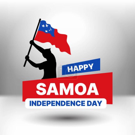 Téléchargez les illustrations : Samoa Modèle de conception de bannière de jour de l'indépendance. Fête nationale du drapeau du Samoa - en licence libre de droit