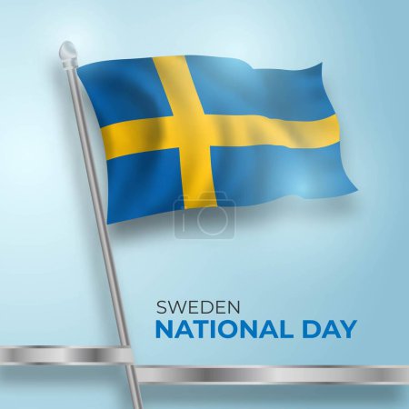 Illustration for Happy sweden national day template design Vector - Royalty Free Image
