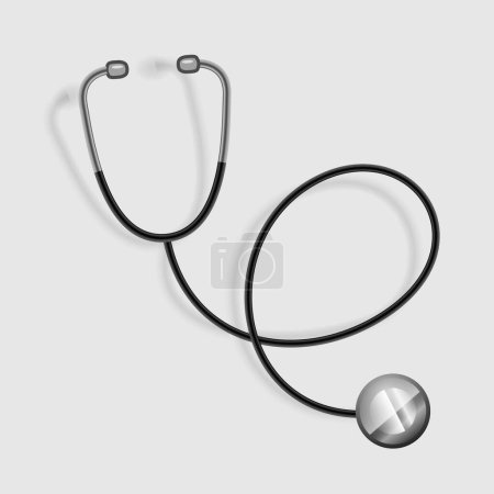 Illustration for Realistic 3d stethoscope design illustration vector - Royalty Free Image