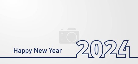 Ilustración de 2024 Feliz año nuevo banner - Imagen libre de derechos