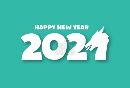 Illustration for 2024 New year with dragon typography - Royalty Free Image