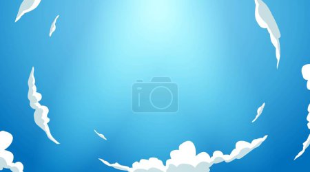 Ilustración de Cielo claro fondo brillante con nube y espacio en blanco para texto - Imagen libre de derechos