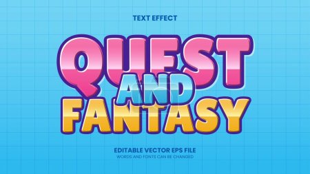 Illustration for Cute Game Kids text effect editable cartoon and comic text style - Royalty Free Image