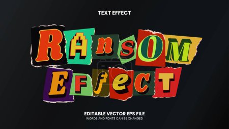 Illustration for Ransom Text Effect Editable typography - Royalty Free Image