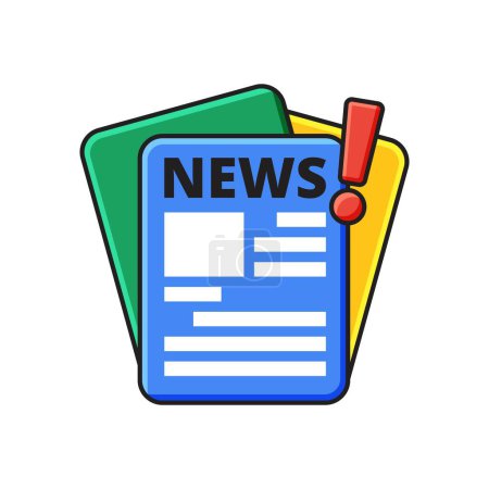Illustration for Concept News update. Newspaper Cartoon Flat Vector Icon Illustration. Information about events, activities, company information and announcements - Royalty Free Image