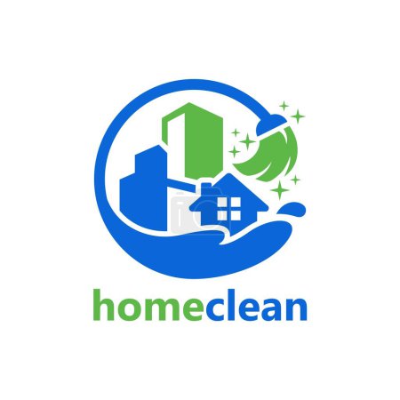 Illustration for Cleaning service logo. Home Cleaning business company logo template - Royalty Free Image