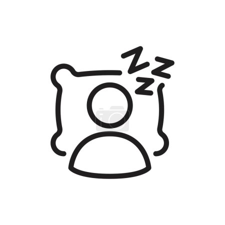Illustration for Snoring vector icon. Person sleeping with zzz design. People Sleep icon - Royalty Free Image