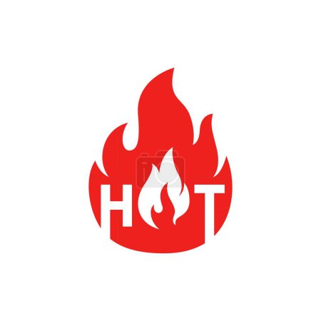 Téléchargez les illustrations : Vecteur de flamme chaude. Symbole feu chaud - en licence libre de droit