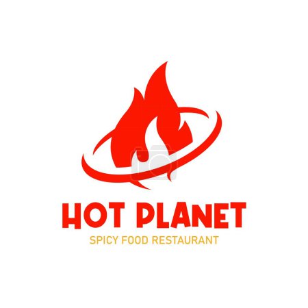 Ilustración de Concepto de diseños de logotipo de Fire Planet, plantilla de logotipo de Hot Planet, símbolo de diseños de logotipo de Fire - Imagen libre de derechos