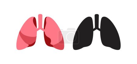 Téléchargez les illustrations : Icône pulmonaire vecteur. Santé et conception médicale illustration 03 - en licence libre de droit