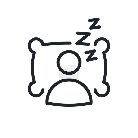 Illustration for Snoring vector icon. Person catching some zzz's. Sleep icon - Royalty Free Image